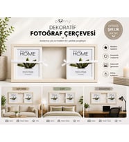 Pionny 3 Fotoğraflı Büyük Boy Sürgülü Dekoratif Ahşap Çerçeve 13x18 cm – Açık Kahve Çam