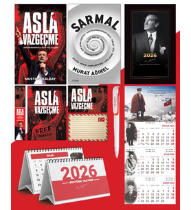 Asla Vazgeçme - Ayraç - Kartpostal - Poster - Sarmal -  2026 Ajanda İstikbal - Sakarya Duvar Takvimi - Masa Takvimi