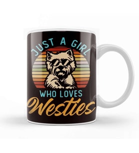 Girl Who Loves Westies West Highland Terrier Dog Breed Puppy Kupa Bardak Porselen