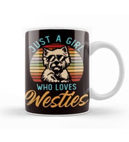 Girl Who Loves Westies West Highland Terrier Dog Breed Puppy Kupa Bardak Porselen