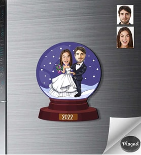 Kişiye Özel Yılbaşı Sevgili Ahşap Magnet -11