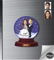 Kişiye Özel Yılbaşı Sevgili Ahşap Magnet -11