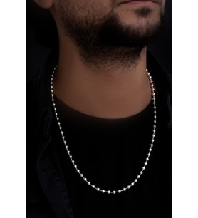 Vog - 4mm Top Zincir Model 925 Ayar Gümüş Erkek Kolye Zincir 24007980414