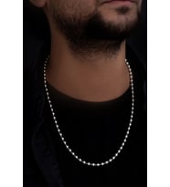 Vog - 4mm Top Zincir Model 925 Ayar Gümüş Erkek Kolye Zincir 24007980414