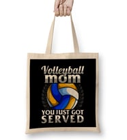 Funny You Just Got Served Volleyball Mom Serve Pun Bez Çanta Uzun Saplı