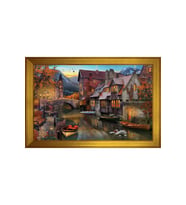 Manzara Temalı Kanvas Tablo 50 x 70 cm Gold Çerçeve