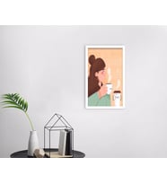 BK Home Coffee Tasarımlı Dekoratif Ahşap Beyaz Çerçeveli Tablo-29