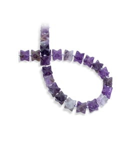 Ametist Doğal Taş Küp Yıldız Kesim 10x10mm Dizi