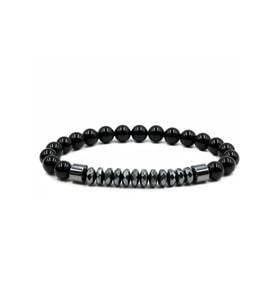 Unisex - Parlak Siyah Onix-hematit Şık Tasarım Elegant Bileklik