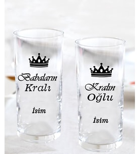 KİŞİYE ÖZEL 2 Lİ BABAYA ÖZEL BABALAR GÜNÜ HEDİYELİK RAKI BARDAĞI İSİMLİ