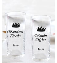 KİŞİYE ÖZEL 2 Lİ BABAYA ÖZEL BABALAR GÜNÜ HEDİYELİK RAKI BARDAĞI İSİMLİ