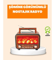 Şömine Alev Işıklı Solar Bluetooth Hoparlör – 7w Güçlü Ses, Fm Radyo