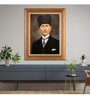 Altın Varaklı Paspartulu Çerçeveli Tablo hb955