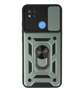 Redmi 9C Kılıf Pars Lens Yüzüklü Silikon - Yeşil