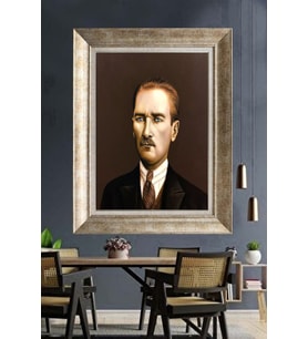 Gümüş Çerçeveli Atatürk Tablo ds328