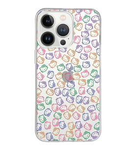 Apple iPhone 13 ProMax Uyumlu Kapak Hello Kitty Tasarımlı Şeffaf Silikon Kılıf