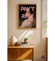 Don't Rush Me Klasik Portre, Ahşap Çerçeveli Duvar Tablosu - Motivasyon Hediyesi