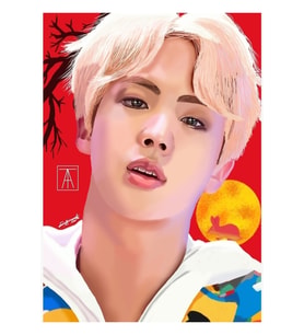 Bts Idol Jin Tablo Ahşap Poster Dekoratif Kod4423