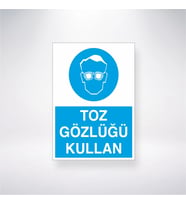 Toz Gözlüğü Kullan 21x28 Arkası Yapışkanlı Levha