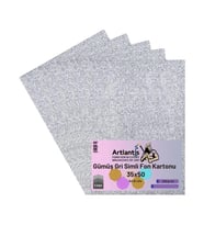 Gümüş Gri Simli Karton 35x50 5 Adet Artlantis Simli Karton Gri Gümüş 5 Adet 35*50
