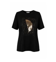 Trender Yaprak Baskı Siyah Erkek T-Shirt 26YDT1000095
