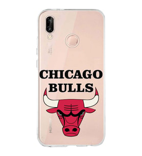 Huawei P20 Lite Uyumlu Kapak Chicago Bulls Tasarımlı Şeffaf Silikon Kılıf