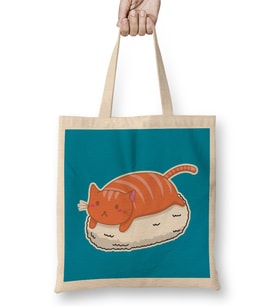 Sushi Cat 02 Bez Çanta Uzun Saplı