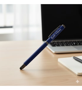 Kişiye Özel Dokunmatik Uyumlu Jel Kalem – Metal Gövde, Stylus Uçlu (Mavi)