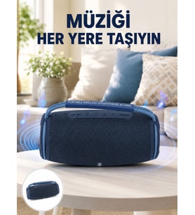 Lexroo IPX5 Su Geçirmez Taşınabilir Bluetooth Hoparlör Renkli Işıklı Yeni Nesil