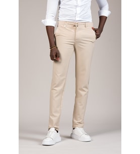 Slimfit İnce Çizgili Beli İplikli Ve Lastikli Likralı Yazlık Jogger Pantolon