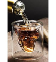 Tekli 125ML orta boy  Isıya Dayanıklı Borosilikat Kuru Kafa Tasarımlı Çift Cidarlı Cam Bardak