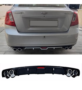Chevrolet Lacetti Sedan Siyah Difüzör 4 Krom Egzoz Görünümlü Difizör Arka Ek Body Kit 2004-2013