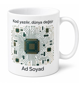 Teknoloji Delisi Gadget Koleksiyoncusuna Mikroçip Devre Kartı Kupa Bardak Hediye