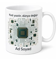 Teknoloji Delisi Gadget Koleksiyoncusuna Mikroçip Devre Kartı Kupa Bardak Hediye
