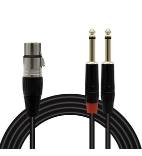 MagicVoice LD369A 10 Metre Canon XLR Dişi - 2x6.35mm Mono Erkek Jak Ses Sinyali Splitter Kablosu