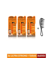 FONTENAY SAÇ ŞEKİLLENDİRİCİ PUDRA TOZ WAX ULTRA STRONG TURUNCU 20GR X3 + ŞEKİL TARAĞI 4'LÜ SET