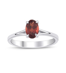 Garnet Oval Tektaş Yüzük