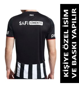 Beşiktaş Forma 2025/2026 Sezon KİŞİYE ÖZEL İSİMLİ VE NUMARA BASKILI Yetişkin Futbol Forması pp11 (Siyah - Beyaz)