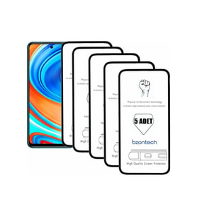 Xiaomi Mi Note 9 Pro İle Uyumlu Ekran Koruyucu Tam Kaplayan 5li Set
