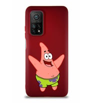 Xiaomi Mi 10T Soft Premier Kapak Patrick Yıldız Tasarımlı Silikon Kılıf - Mürdüm (Şeffaf)