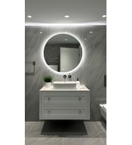 Digital Hayat  Dokunmatik Dimlenebilir Beyaz Gün Işığı Amber Mavi Kırmızı Led Işıklı Yuvarlak Ayna  Dekoratif Banyo Makyaj Aynası  50cm - 80cm