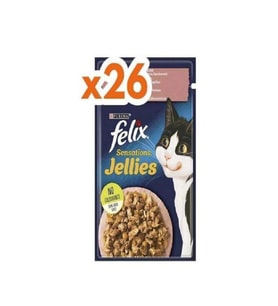 FELİX Sensation Somonlu Karidesli Jel Pouch Kedi Yaş Mama 85 Gr*26 Adet
