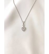 Kadın 316L Paslanmaz Çelik Gümüş Swarovski Taşlı Kalp Kolye