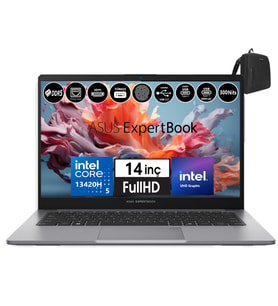 Asus Expertbook P1 P1403CVA-I58512G0D Intel Core I5-13420H 32GB Ddr5 4tb SSD WINDOWS11PRO 14" Fhd Intel UHD Taşınabilir Bilgisayar WXI58512G0DW20+ZETTAÇANTA