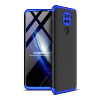 Xiaomi Redmi Note 9 Kılıf Zore Ays Full Koruma Kılıf (Siyah-Mavi)