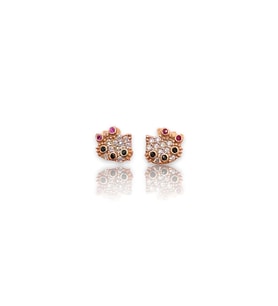 925 Ayar Gümüş hello kitty Model Minimal Çivi KÜPE