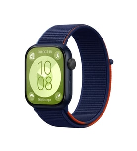 Huawei Fit 4 Hasırlı Cırtcırtlı Kordon - Lacivert-Turuncu