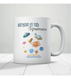 Dünyanın En Tatlı Öğretmeni - Öğretmenler Günü Temalı Baskılı Kupa Bardak