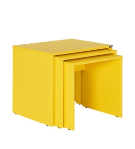 Adore Mobilya Trıple Zigon Sehpa - Sarı 55x47x40 cm (GxYxD)
