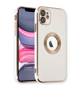 Microsonic Apple iPhone 12 Kılıf Flash Stamp Beyaz